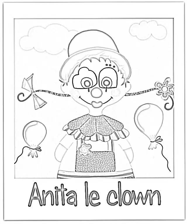 Coloriage Anita le clown n°6