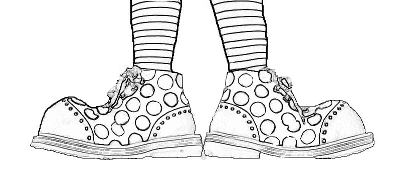 Coloriage Chaussures Anita le clown