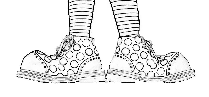 Coloriage Chaussures Anita le clown