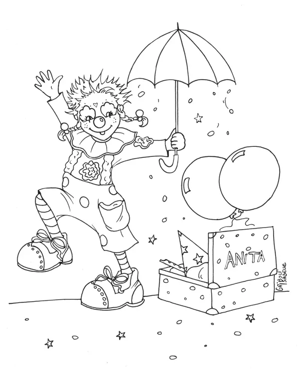 Coloriage Anita le clown n°1