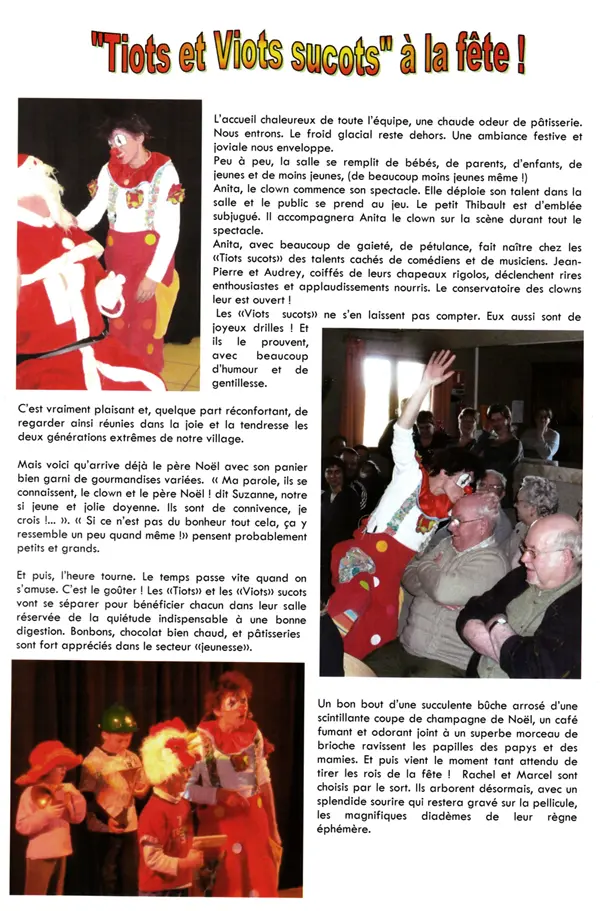 Article de presse sur apres midi Festif avec spectacle d'Anita le Clown